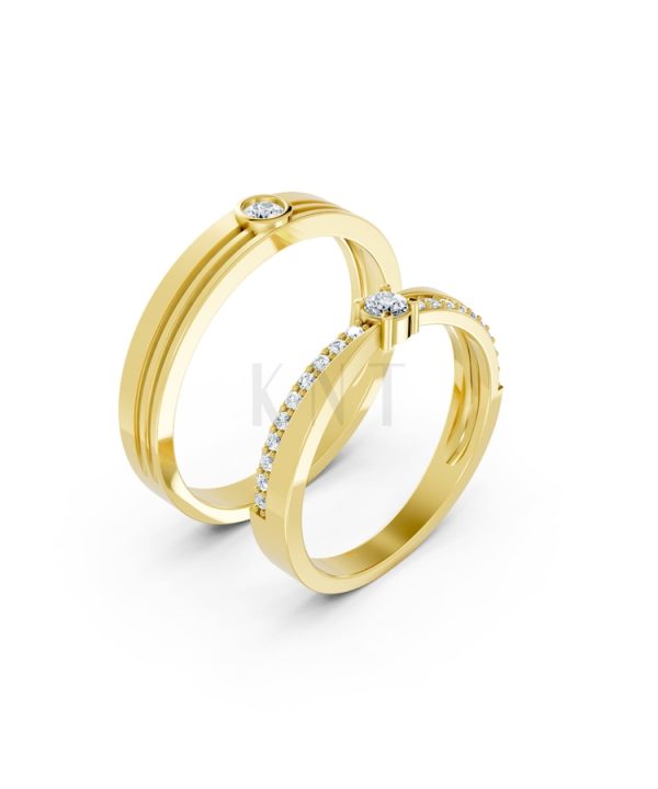 NHẪN CƯỚI A272 màu Vàng Gold thiết kế tinh tế, sang trọng