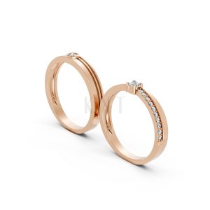 NHẪN CƯỚI A272 màu vàng hồng Rose Gold phong cách trẻ trung, nổi bật