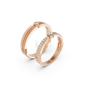 NHẪN CƯỚI A272 màu vàng hồng Rose Gold họa tiết ấn tượng, cá tính