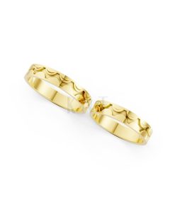 Nhẫn cưới Collab Ceramic – A161 màu Vàng Gold thiết kế phá cách, sang trọng