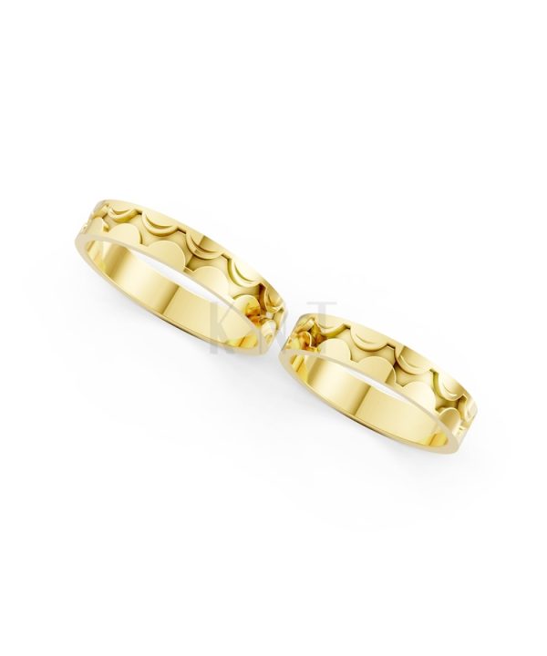 Nhẫn cưới Collab Ceramic – A161 màu Vàng Gold thiết kế phá cách, sang trọng