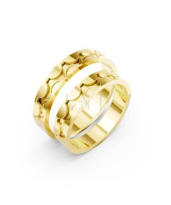 Nhẫn cưới Collab Ceramic – A161 màu Vàng Gold thiết kế tinh tế, sang trọng