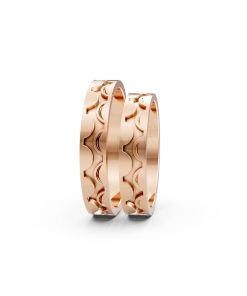 Nhẫn cưới Collab Ceramic – A161 màu vàng hồng Rose Gold vàng đẹp, họa tiết hình học, độc đáo