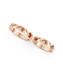 Nhẫn cưới Collab Ceramic – A161 màu vàng hồng Rose Gold thiết kế đối xứng, phong cách, ấn tượng