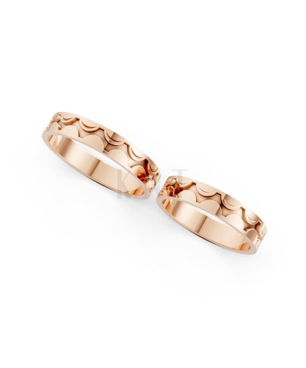 Nhẫn cưới Collab Ceramic – A161 màu vàng hồng Rose Gold thiết kế đối xứng, phong cách, ấn tượng