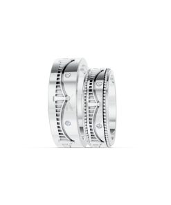 Nhẫn Cưới Collab Hungary – CL33 vàng trắng White Gold vàng sáng, đường nét sắc sảo, tinh tế