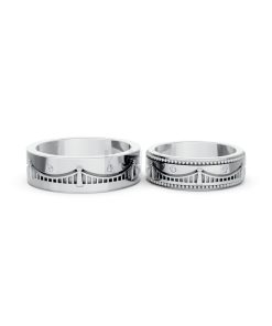 Nhẫn Cưới Collab Hungary – CL33 vàng trắng White Gold thiết kế trẻ trung, hiện đại