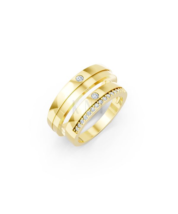 Nhẫn cưới E20 màu Vàng Gold thiết kế tinh tế, sang trọng