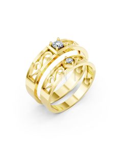 Nhẫn cưới E282 phong cách cổ điển, thiết kế vượt thời gian màu Vàng Gold thiết kế tinh tế, sang trọng