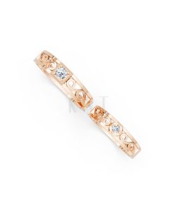 Nhẫn cưới E282 phong cách cổ điển, thiết kế vượt thời gian màu vàng hồng Rose Gold vàng đẹp, họa tiết hình học, độc đáo