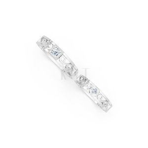 Nhẫn cưới E282 phong cách cổ điển, thiết kế vượt thời gian màu vàng trắng White Gold kiểu dáng cá tính, hiện đại