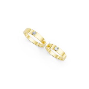 Nhẫn cưới E324 màu Vàng Gold thiết kế tinh xảo, độc đáo