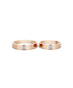 Nhẫn cưới E324 màu vàng hồng Rose Gold phong cách trẻ trung, nổi bật