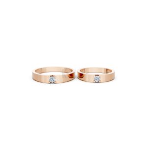 Nhẫn cưới E324 màu vàng hồng Rose Gold phong cách trẻ trung, nổi bật