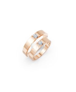 Nhẫn cưới E324 màu vàng hồng Rose Gold họa tiết ấn tượng, cá tính
