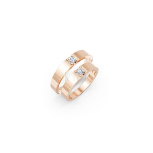 Nhẫn cưới E324 màu vàng hồng Rose Gold họa tiết ấn tượng, cá tính