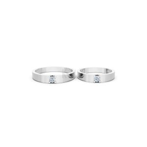 Nhẫn cưới E324 màu vàng trắng White Gold vàng sáng, đường nét sắc sảo, tinh tế