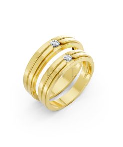 Nhẫn cưới E329 màu Vàng Gold thiết kế tinh tế, sang trọng