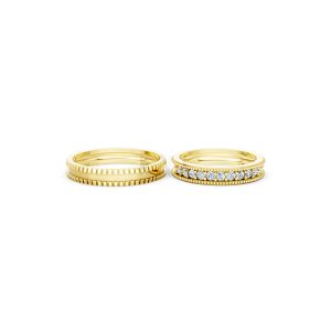 Nhẫn cưới E352 màu Vàng Gold thiết kế phá cách, sang trọng