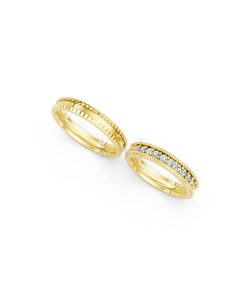 Nhẫn cưới E352 màu Vàng Gold thiết kế tinh xảo, độc đáo