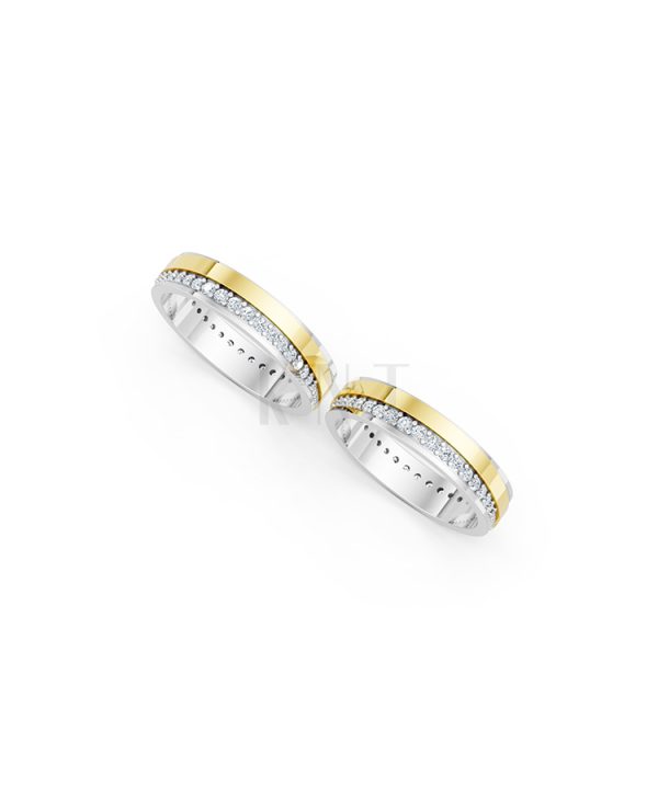 Nhẫn cưới E427 phối màu Dual Color phong cách trẻ trung, nổi bật