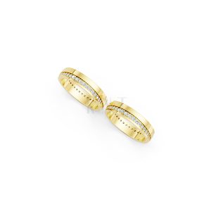 Nhẫn cưới E427 màu Vàng Gold thiết kế tinh xảo, độc đáo