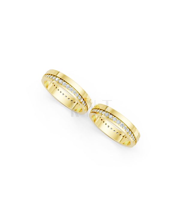 Nhẫn cưới E427 màu Vàng Gold thiết kế tinh xảo, độc đáo