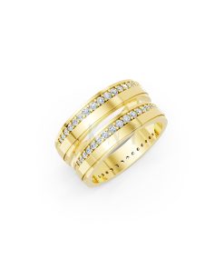 Nhẫn cưới E427 màu Vàng Gold thiết kế tinh tế, sang trọng