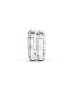 Nhẫn cưới E427 màu vàng trắng White Gold vàng sáng bóng, thiết kế trẻ trung