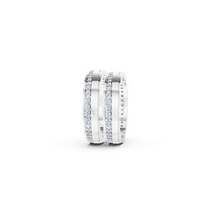 Nhẫn cưới E427 màu vàng trắng White Gold vàng sáng bóng, thiết kế trẻ trung