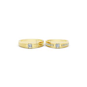 Nhẫn cưới E468 màu Vàng Gold vàng 10K/14K/18K/607 cao cấp, thanh lịch