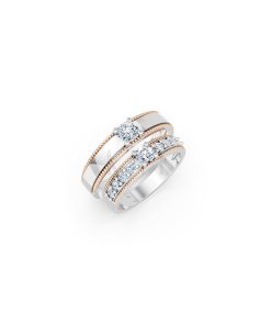 Nhẫn cưới E471 phối màu Dual Color họa tiết ấn tượng, cá tính