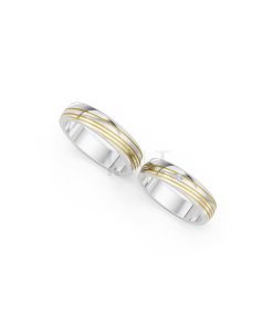 Nhẫn cưới E485 phối màu Dual Color thiết kế đối xứng, phong cách, ấn tượng