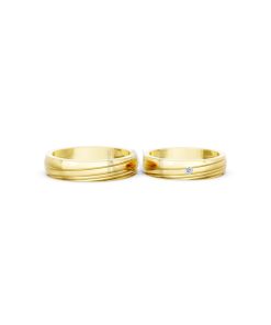 Nhẫn cưới E485 màu Vàng Gold thiết kế tinh xảo, độc đáo