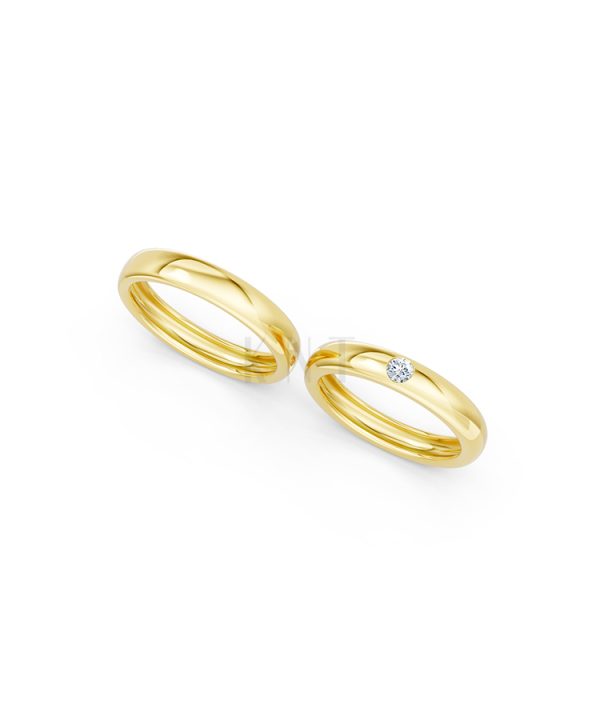 Nhẫn cưới E487 màu Vàng Gold thiết kế tinh xảo, độc đáo