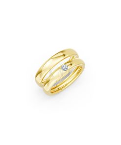 Nhẫn cưới E487 màu Vàng Gold thiết kế tinh tế, sang trọng