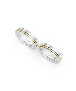 Nhẫn cưới E493 phối màu Dual Color thiết kế đối xứng, phong cách, ấn tượng