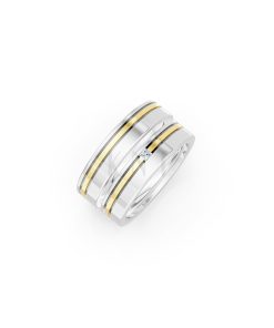 Nhẫn cưới E493 phối màu Dual Color họa tiết ấn tượng, cá tính