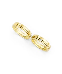 Nhẫn cưới E493 màu Vàng Gold thiết kế tinh xảo, độc đáo