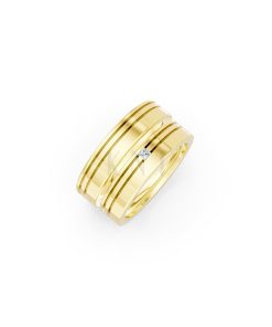 Nhẫn cưới E493 màu Vàng Gold thiết kế tinh tế, sang trọng