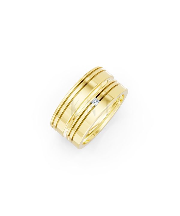 Nhẫn cưới E493 màu Vàng Gold thiết kế tinh tế, sang trọng