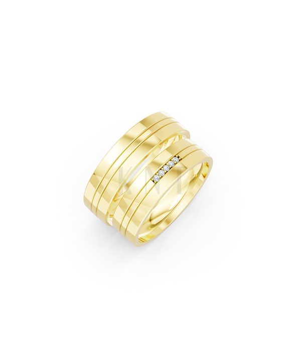 Nhẫn cưới E494 màu Vàng Gold thiết kế tinh tế, sang trọng