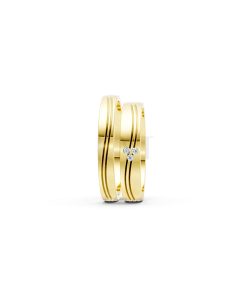 Nhẫn cưới E495 màu Vàng Gold vàng 10K/14K/18K/607 cao cấp, thanh lịch