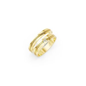 Nhẫn cưới E495 màu Vàng Gold thiết kế tinh tế, sang trọng