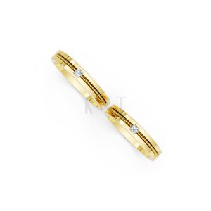 Nhẫn cưới E496 Vàng Gold vàng 10K/14K/18K/607 cao cấp, thanh lịch