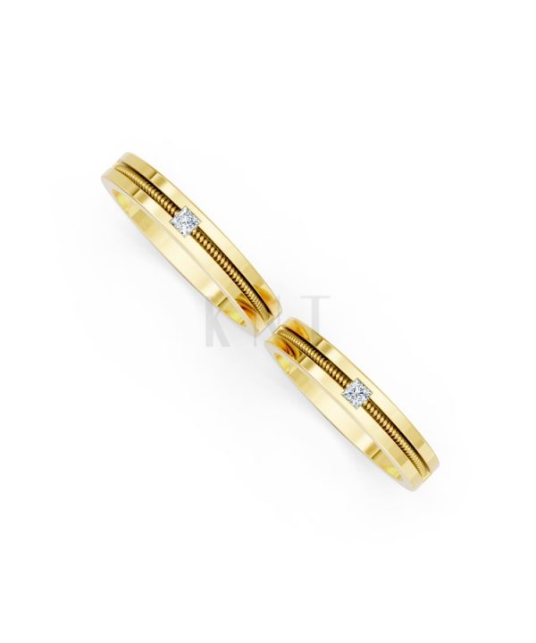 Nhẫn cưới E496 Vàng Gold vàng 10K/14K/18K/607 cao cấp, thanh lịch