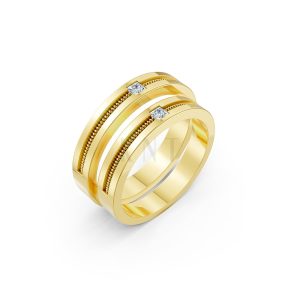 Nhẫn cưới E496 Vàng Gold thiết kế tinh tế, sang trọng