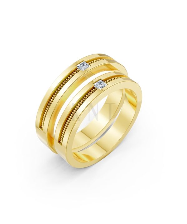 Nhẫn cưới E496 Vàng Gold thiết kế tinh tế, sang trọng