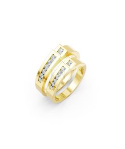 Nhẫn cưới E55 màu Vàng Gold thiết kế tinh tế, sang trọng