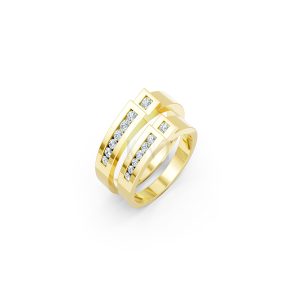 Nhẫn cưới E55 màu Vàng Gold thiết kế tinh tế, sang trọng